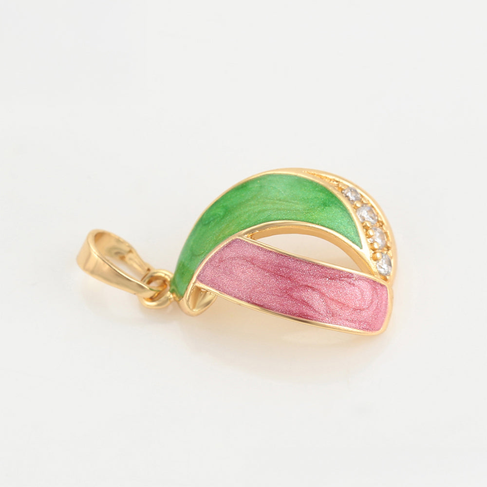 Anhänger aus goldplattierterr Legierung mit Emaille und weißem Emporia® Kristall 5 