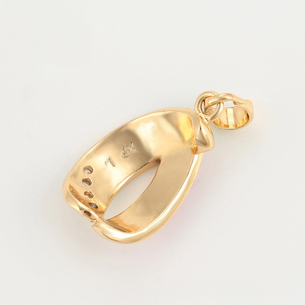 Anhänger aus goldplattierterr Legierung mit Emaille und weißem Emporia® Kristall 7 