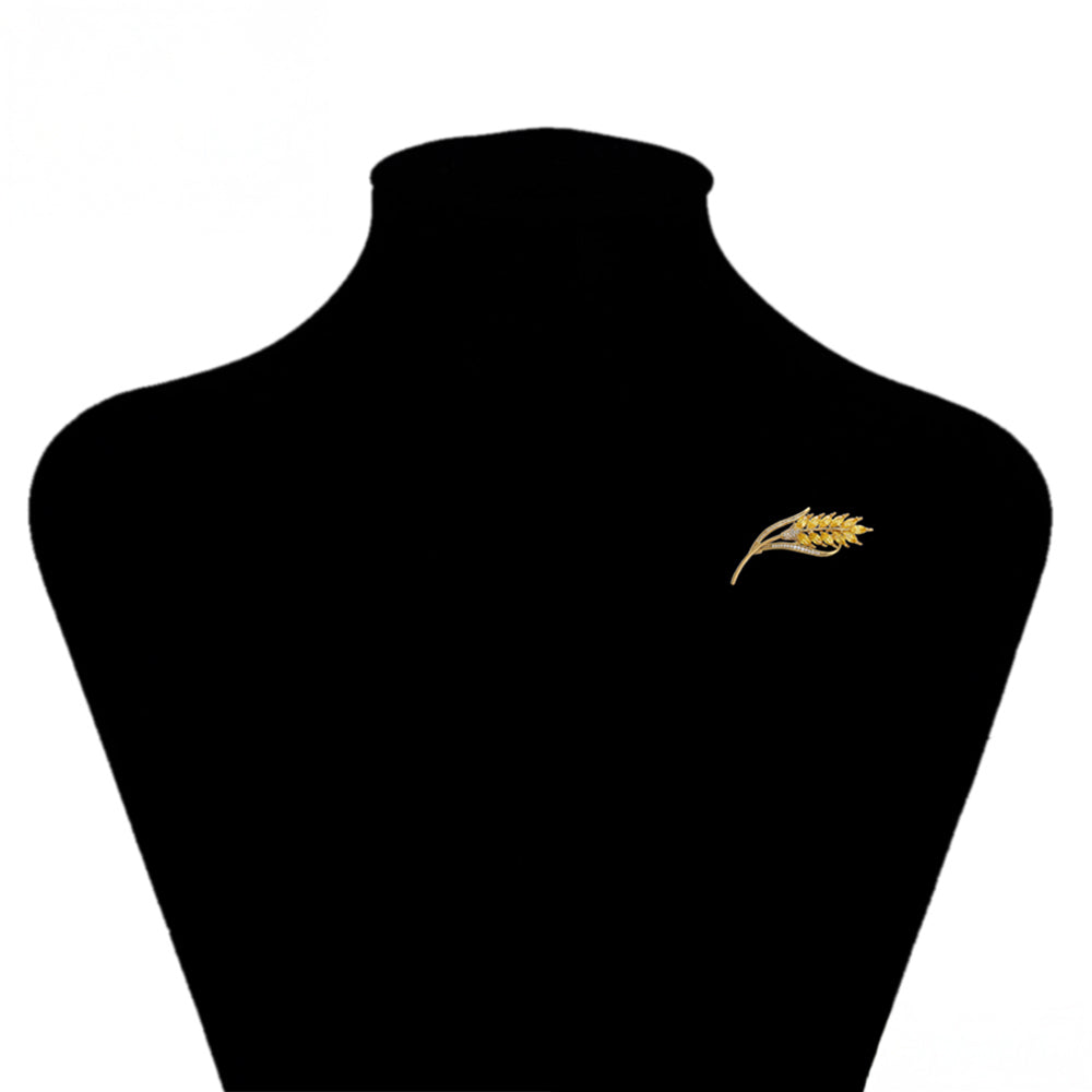 Brosche aus goldplattierter Legierung mit weißem Emporia® Kristall und gelbem Emporia®-Kristall 8 