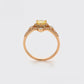 Ring aus goldplattierterr Legierung mit gelbem Emporia®-Kristall und weißem Emporia® Kristall