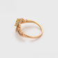 Ring aus goldplattierterr Legierung mit gelbem Emporia®-Kristall und weißem Emporia® Kristall