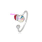 Ring aus goldplattierterr Legierung mit rotem Emporia®-Kristall und weißem Emporia® Kristall