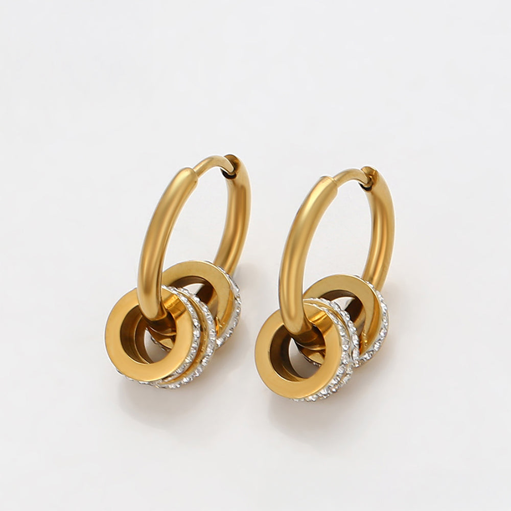 Schmuckgarnitur aus aus goldplattierter Legierung mit weißem Emporia® Kristall 11 