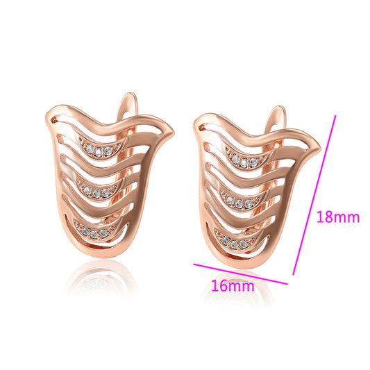 Ohrringe aus goldplattierter Legierung mit weißem Emporia® Kristall