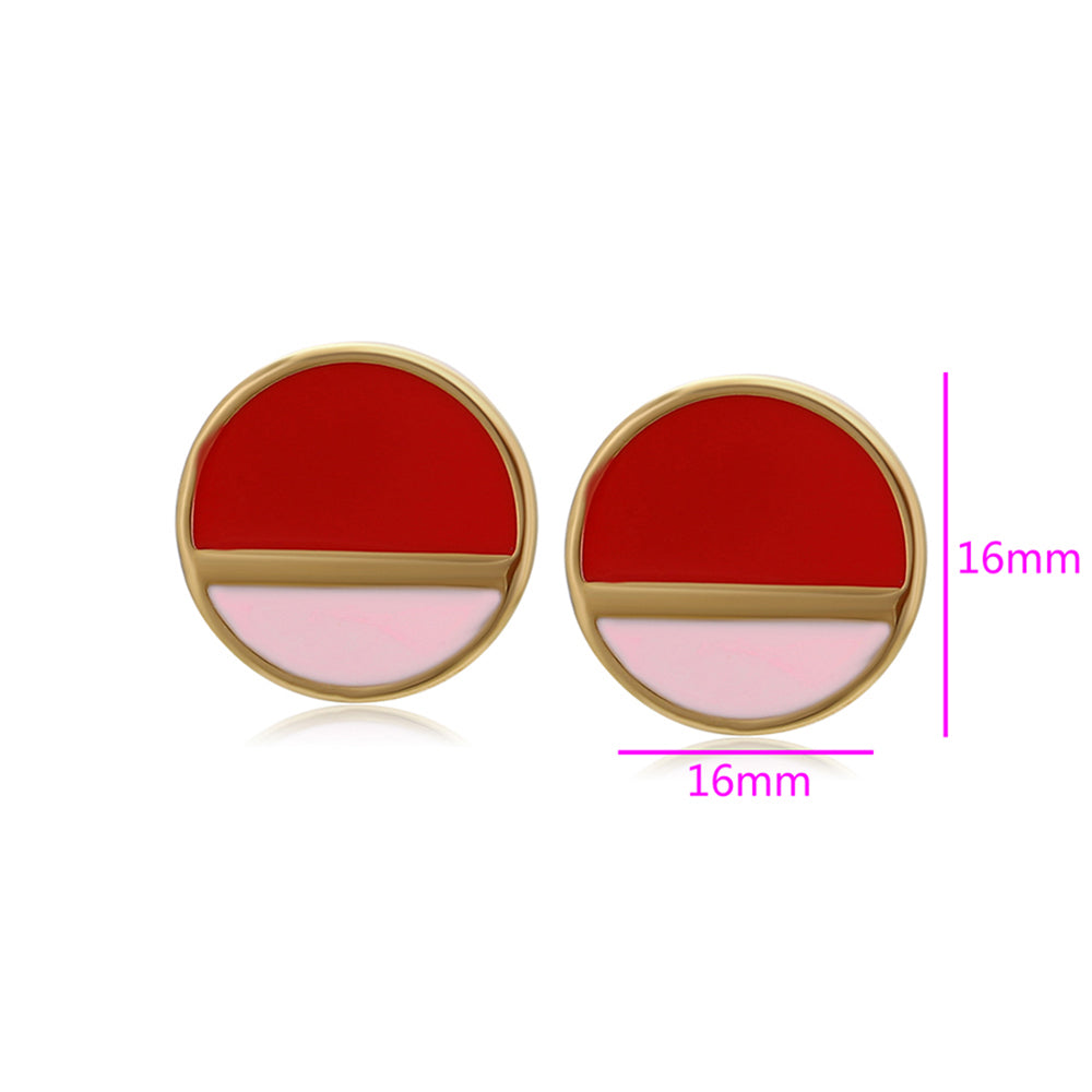 Ohrringe aus goldplattierter Legierung mit rotem Emporia®-Kristall und rosafarbenem Emporia® Kristall 3 