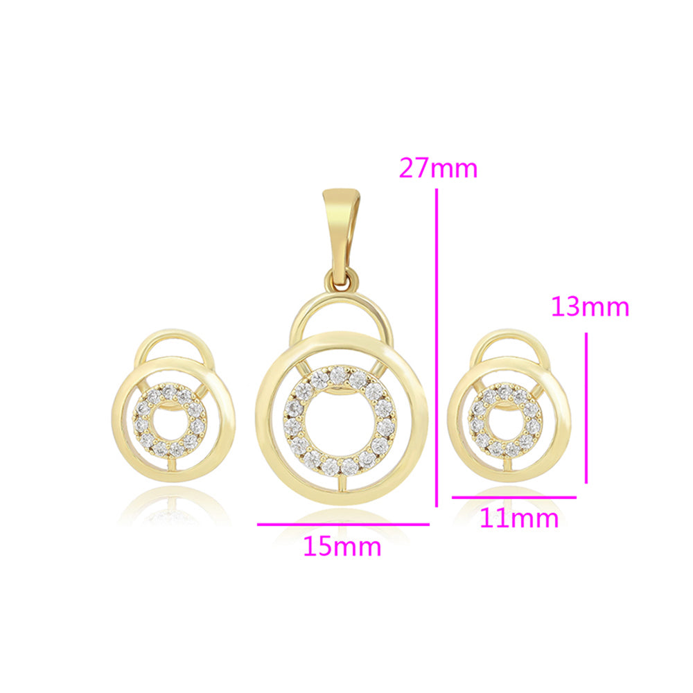 Schmuckgarnitur aus aus goldplattierter Legierung mit weißem Emporia® Kristall 2 