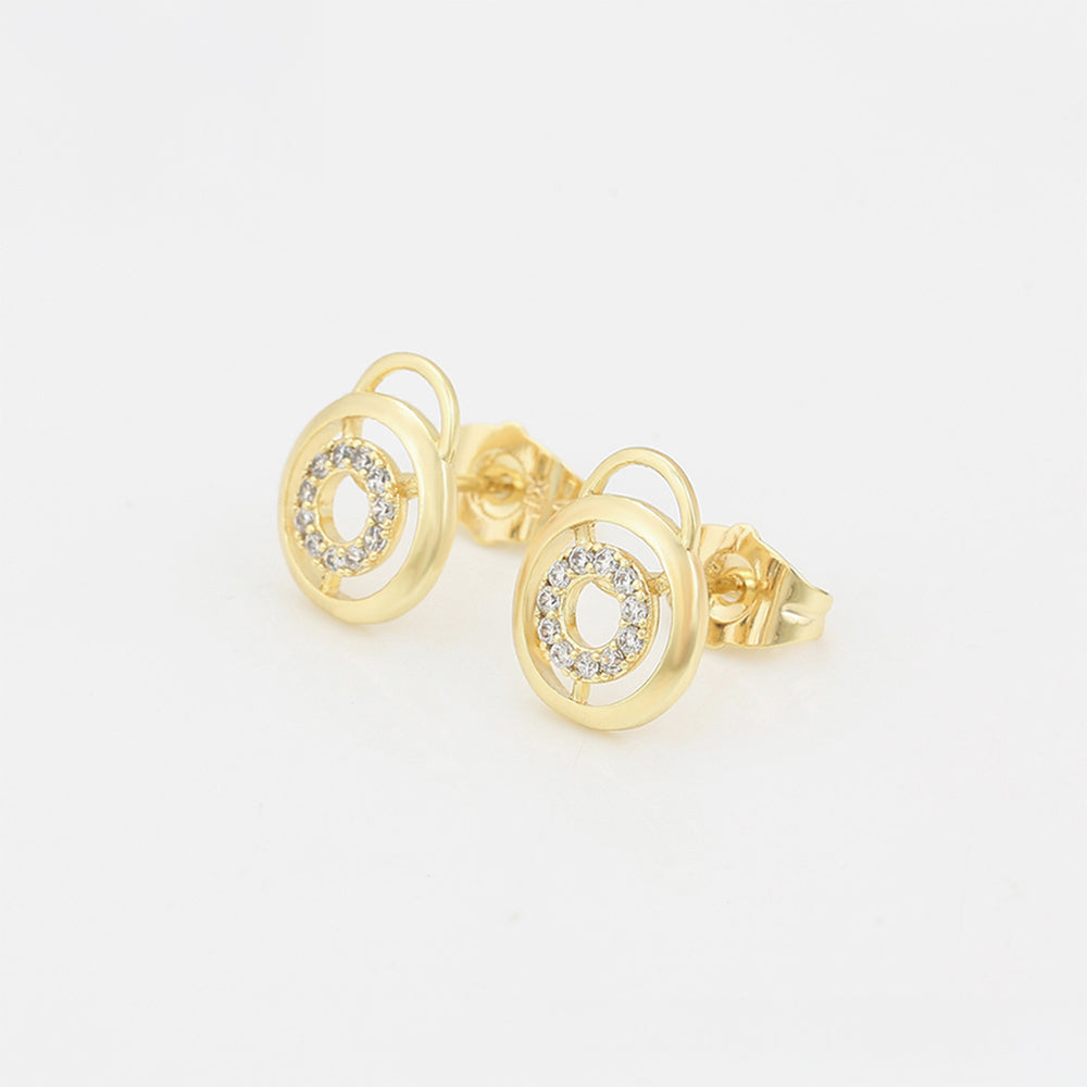 Schmuckgarnitur aus aus goldplattierter Legierung mit weißem Emporia® Kristall 5 