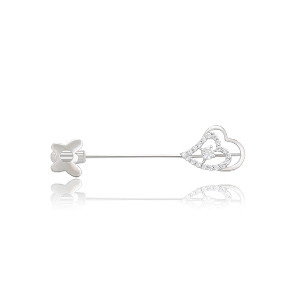 Brosche aus goldplattierter Legierung mit weißem Emporia® Kristall 1 