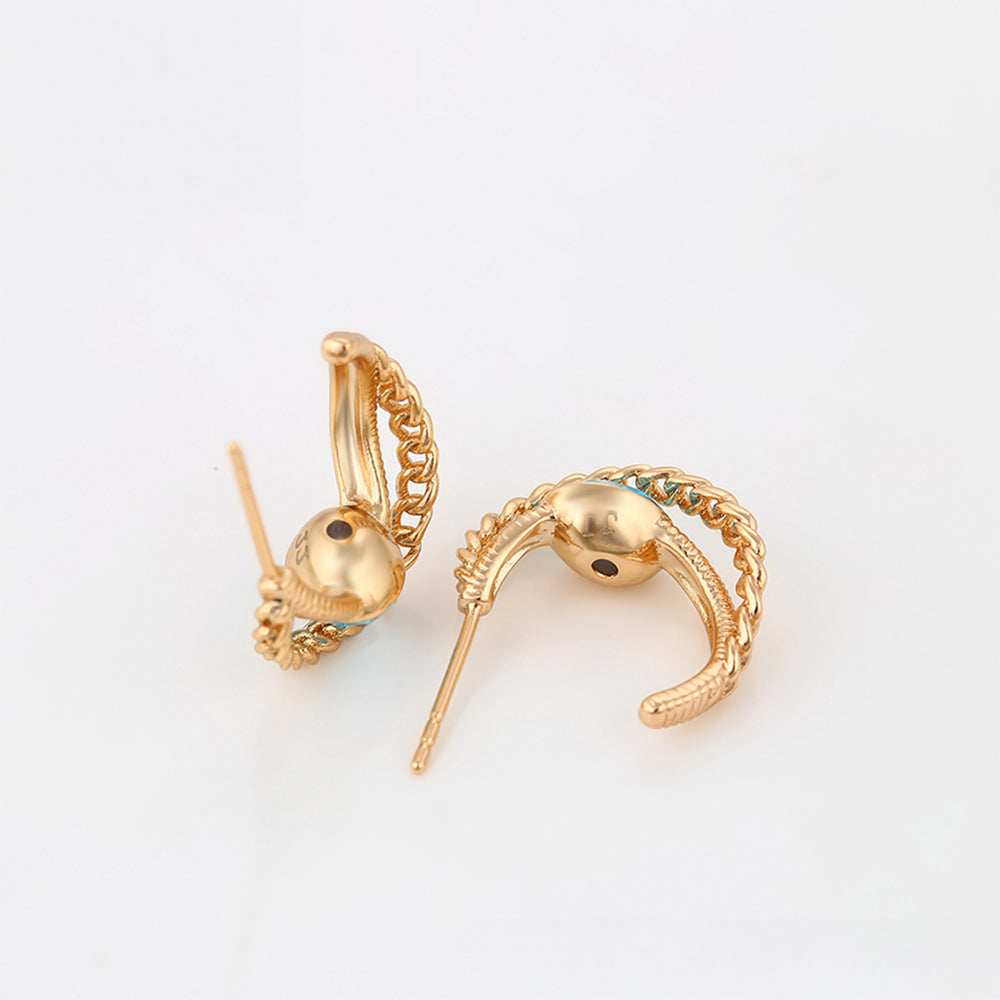 Ohrringe aus goldplattierter Legierung mit blauem Emporia®-Kristall 6 