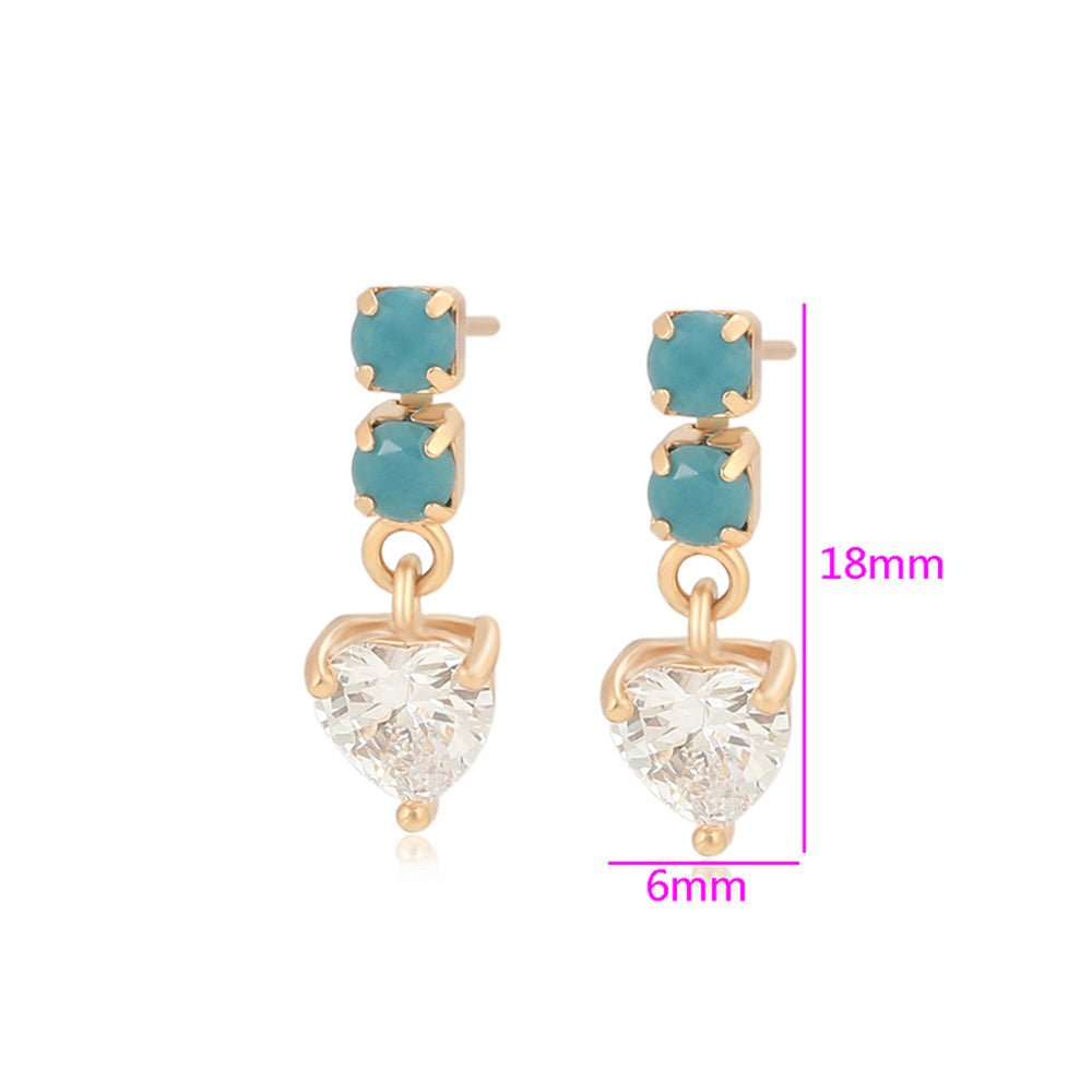 Ohrringe aus goldplattierter Legierung mit grünem Emporia® Kristall und weißem Emporia® Kristall 2 