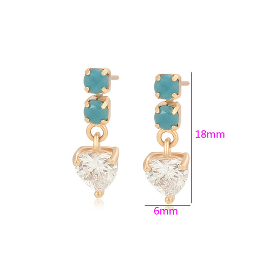 Ohrringe aus goldplattierter Legierung mit grünem Emporia® Kristall und weißem Emporia® Kristall