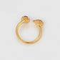 Ring aus goldplattierterr Legierung mit rotem Emporia®-Kristall und weißem Emporia® Kristall
