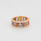 Ring aus goldplattierterr Legierung mit purpurfarbenem Emporia® Kristall und rosafarbenem Emporia® Kristall