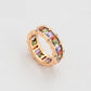Ring aus goldplattierterr Legierung mit purpurfarbenem Emporia® Kristall und rosafarbenem Emporia® Kristall