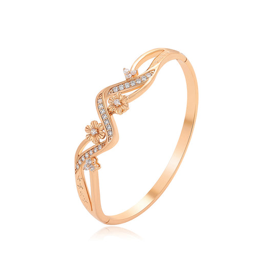 Armband aus goldplattiertesr Legierung mit weißem Emporia® Kristall