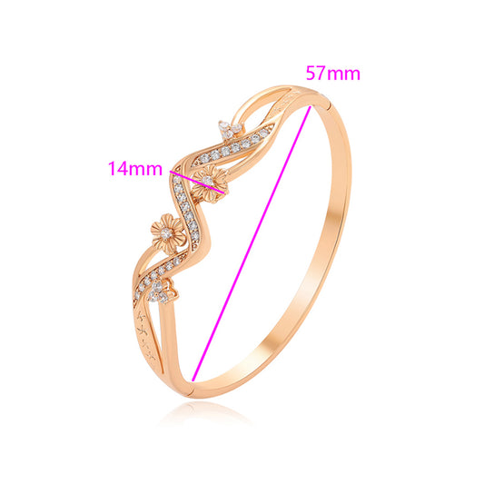 Armband aus goldplattiertesr Legierung mit weißem Emporia® Kristall