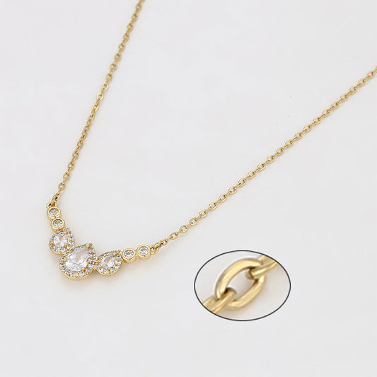 Halskette aus goldplattierter Legierung mit weißem Emporia® Kristall