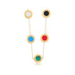 Halskette aus goldplattierter Legierung mit rotem Emporia®-Kristall und blauem Emporia®-Kristall