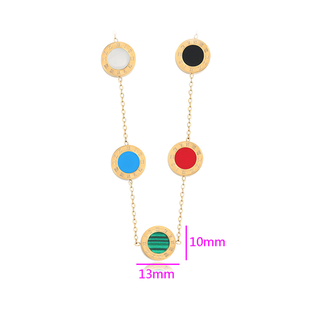 Halskette aus goldplattierter Legierung mit rotem Emporia®-Kristall und blauem Emporia®-Kristall 3 