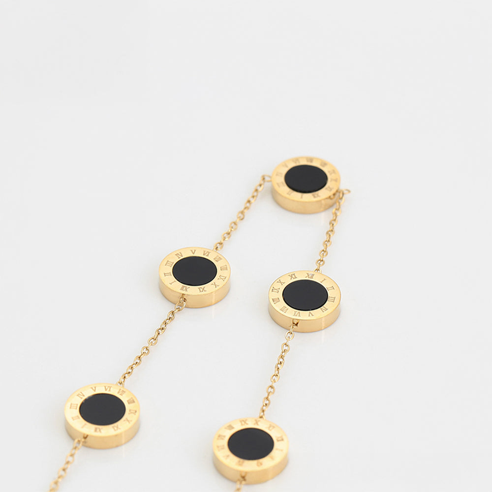 Halskette aus goldplattierter Legierung mit rotem Emporia®-Kristall und blauem Emporia®-Kristall 5 
