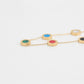 Halskette aus goldplattierter Legierung mit rotem Emporia®-Kristall und blauem Emporia®-Kristall