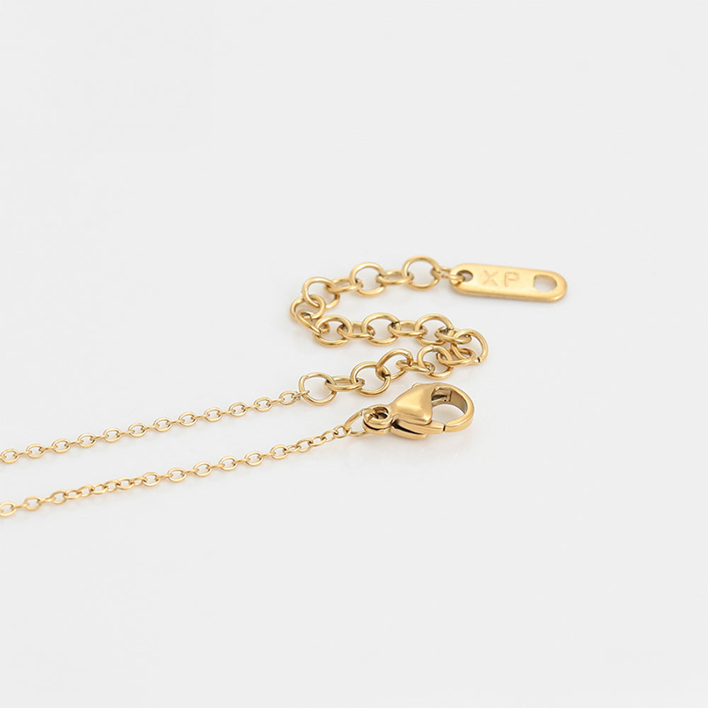 Halskette aus goldplattierter Legierung mit rotem Emporia®-Kristall und blauem Emporia®-Kristall 7 