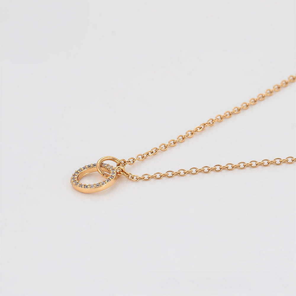 Halskette aus goldplattierter Legierung mit weißem Emporia® Kristall 4 