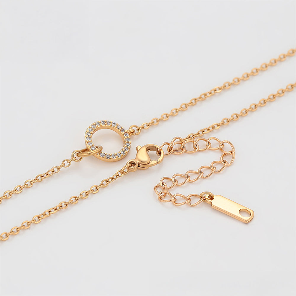 Halskette aus goldplattierter Legierung mit weißem Emporia® Kristall 5 