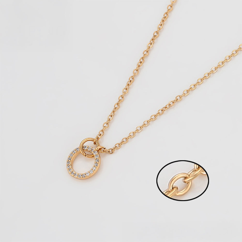 Halskette aus goldplattierter Legierung mit weißem Emporia® Kristall 6 