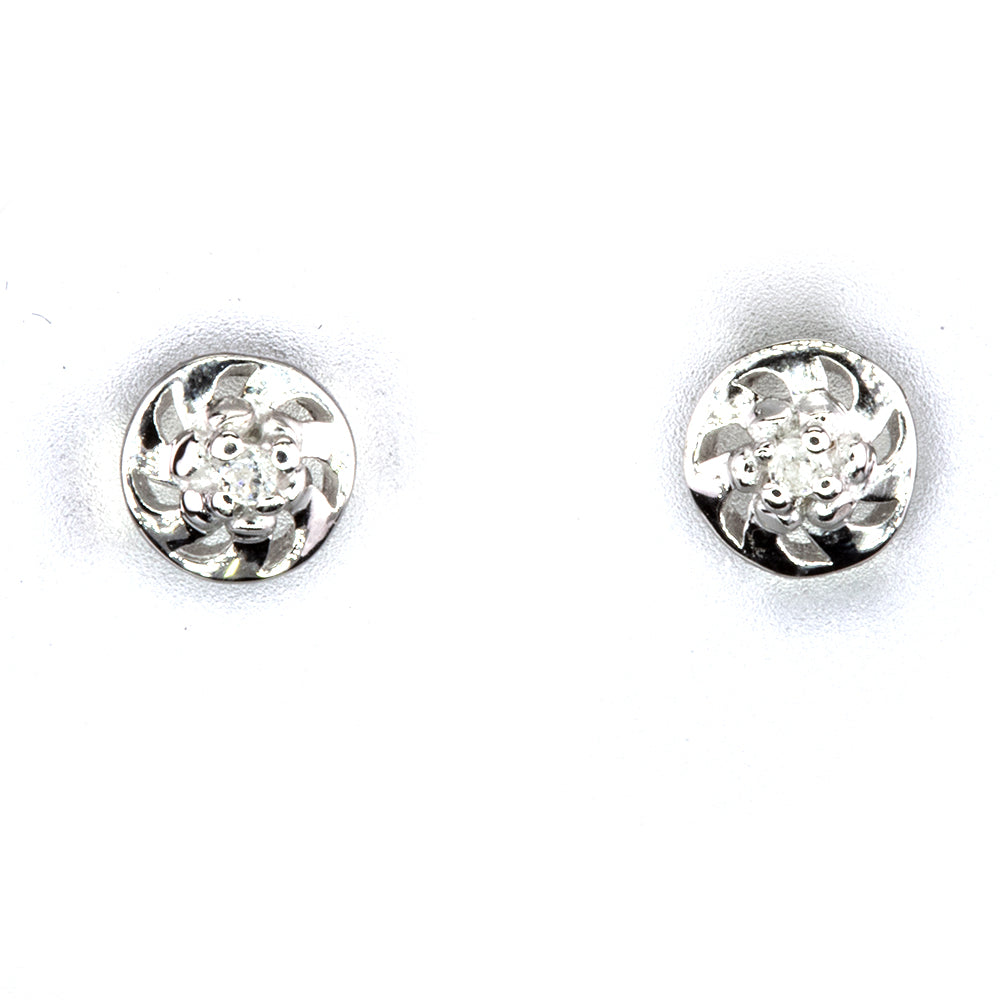Silberohrringe mit Diamant 3 