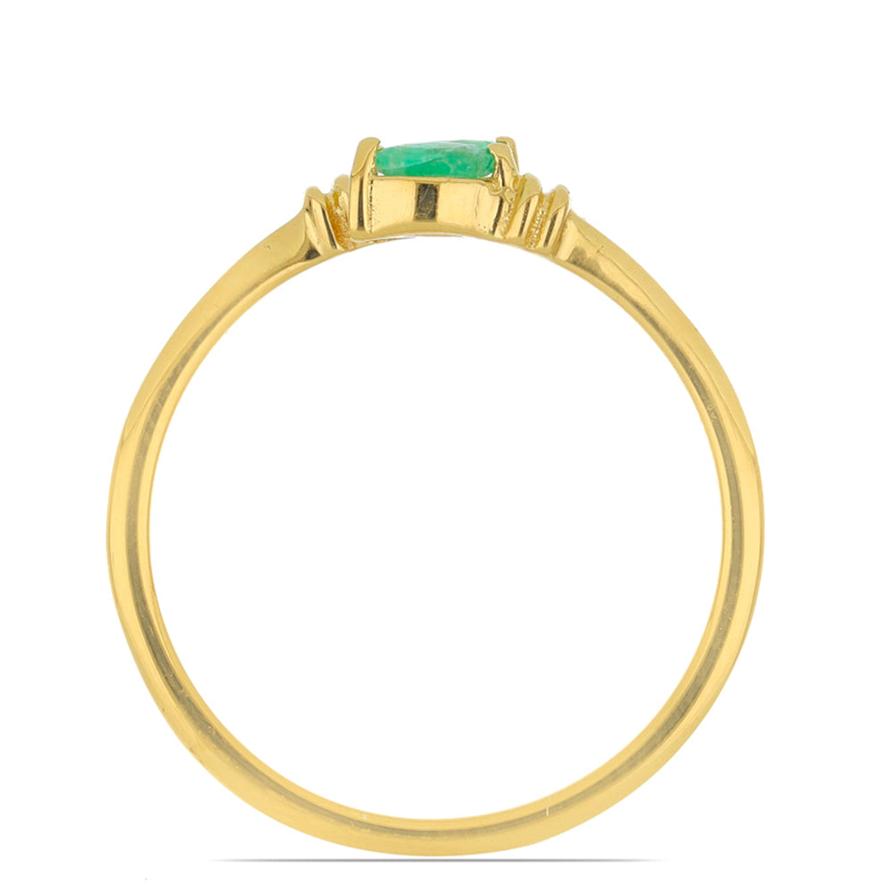 Goldplattierter Silberring mit brasilianischem Smaragd