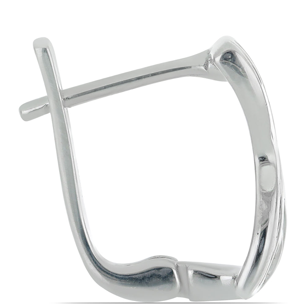 Silberohrringe mit gelbem Diamant und weißem Zirkon