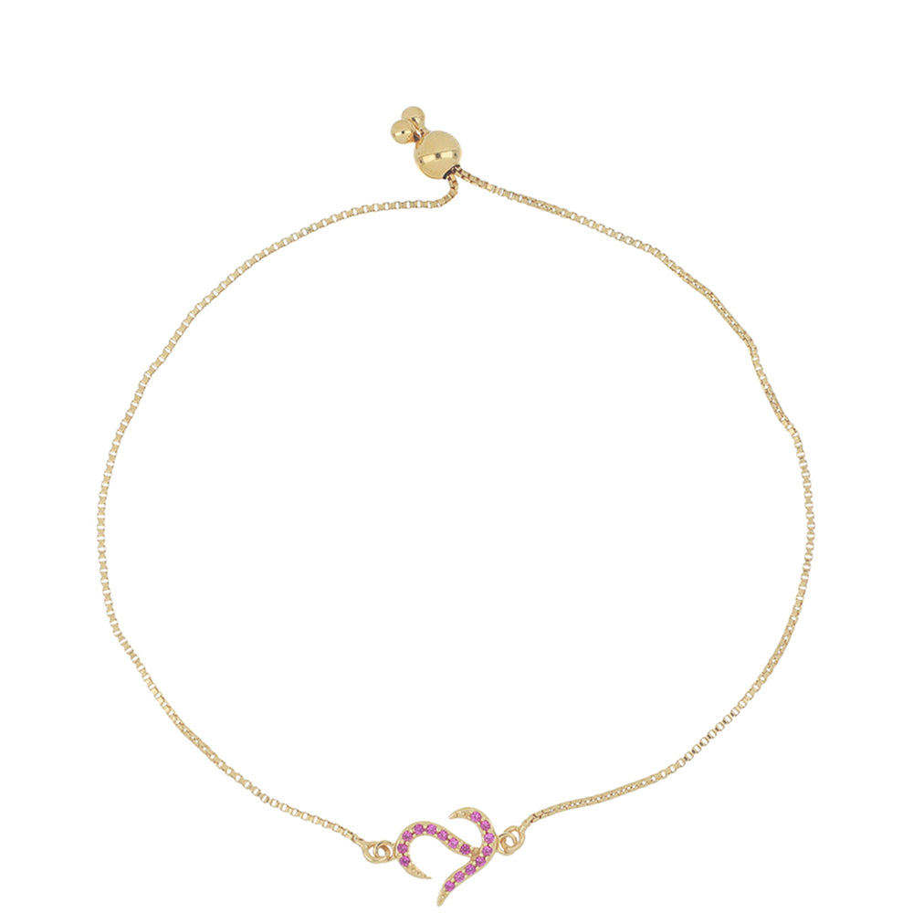 Goldplattiertes Silberarmband mit Nano Rubin