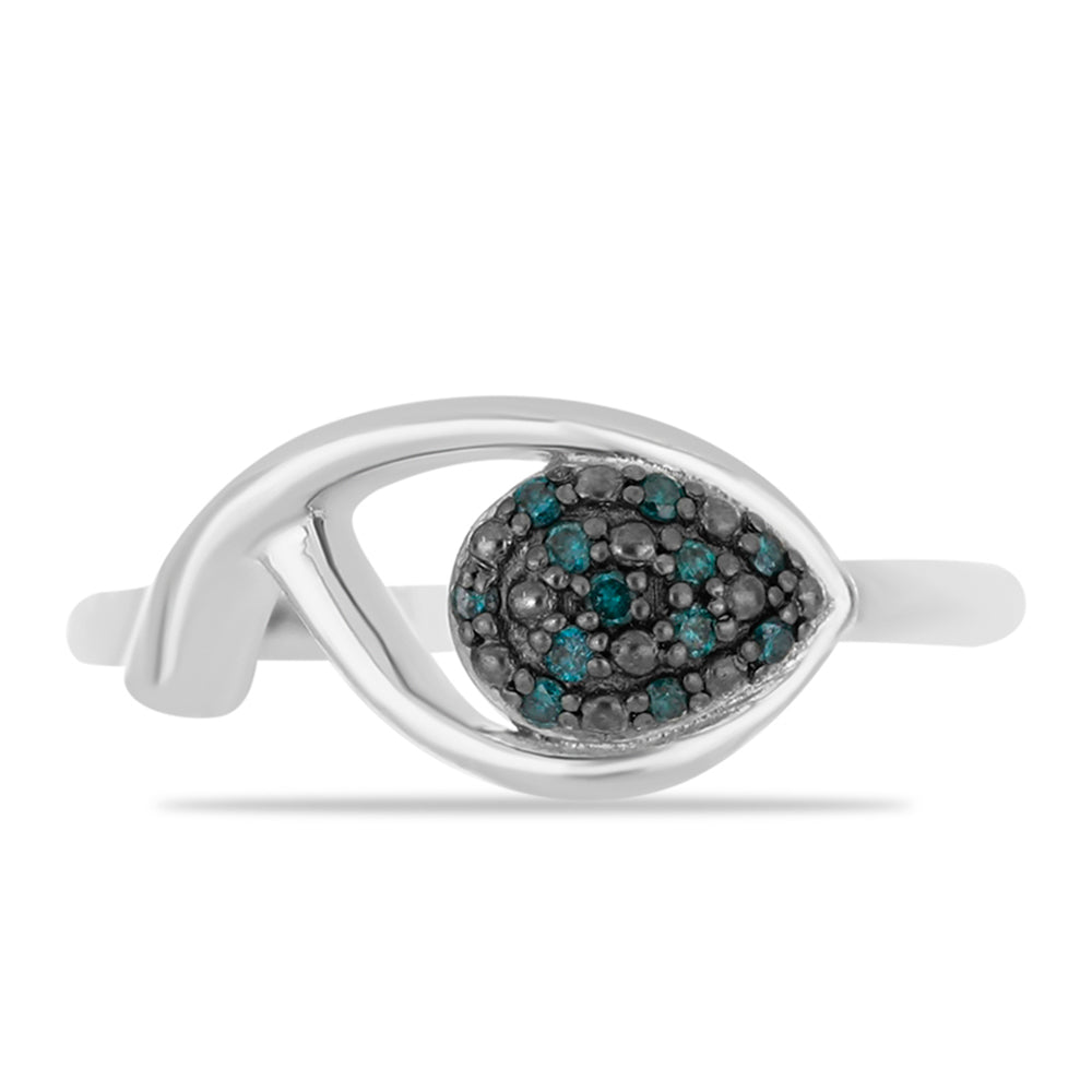 Silberring mit blauem Diamant 1 