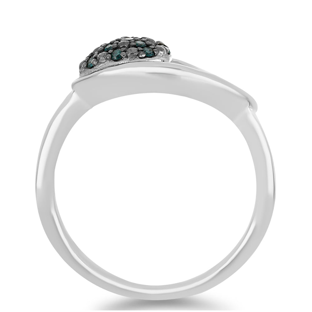 Silberring mit blauem Diamant 2 