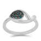 Silberring mit blauem Diamant