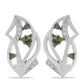 Silberohrringe mit grünem Diamant und weißem Diamant
