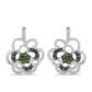Silberohrringe mit grünem Diamant