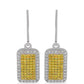 Goldplattierte Silberohrringe mit gelbem Diamant und weißem Diamant