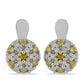 Goldplattierte Silberohrringe mit gelbem Diamant und weißem Diamant