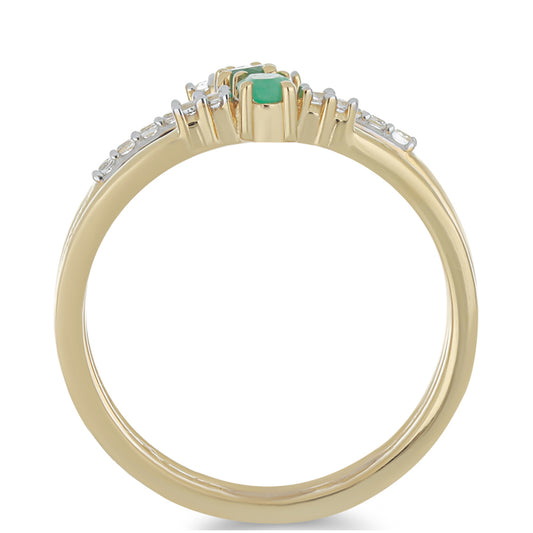 schmuckgarnitur aus Goldplattierte Silber mit brasilianischem Smaragd und weißem Topas