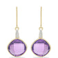 Goldplattierte Silberohrringe mit marokkanischem Amethyst und weißem Topas