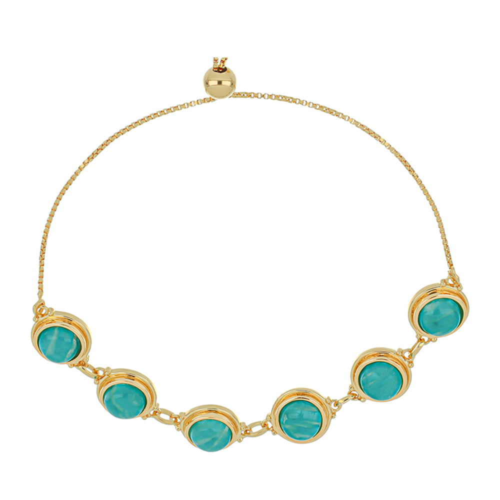 Goldplattiertes Silberarmband mit Amazonit 1 