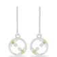 Silberohrringe mit gelbem Diamant