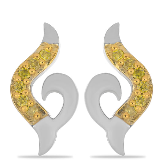 Silberohrringe mit gelbem Diamant