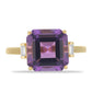 Goldring mit marokkanischem Amethyst und weißem Zirkon