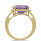 Goldring mit marokkanischem Amethyst und weißem Zirkon