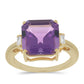 Goldring mit marokkanischem Amethyst und weißem Zirkon