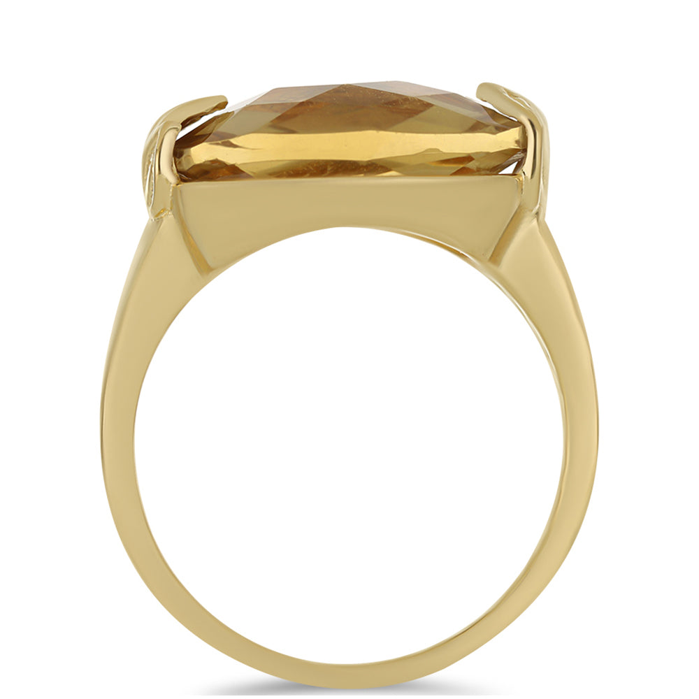 Goldplattierter Silberring mit Cognac-Quarz 2 