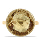 Goldplattierter Silberring mit Cognac-Quarz